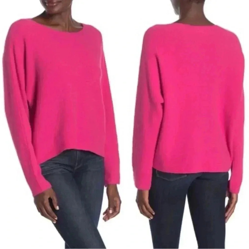 Free Press Scoop Neck Bat Wing Sleeve Pink Sweater Women’s Size XXL - Picture 1 of 7